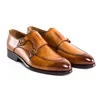 Handmade Premium Quality Mens Double Monk Strap Genuine Leather Dress Shoes