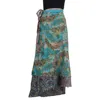 Indian Ladies Vintage Beautiful Women Saree Magic Wrap Skirt Silk Two Layer Skirts