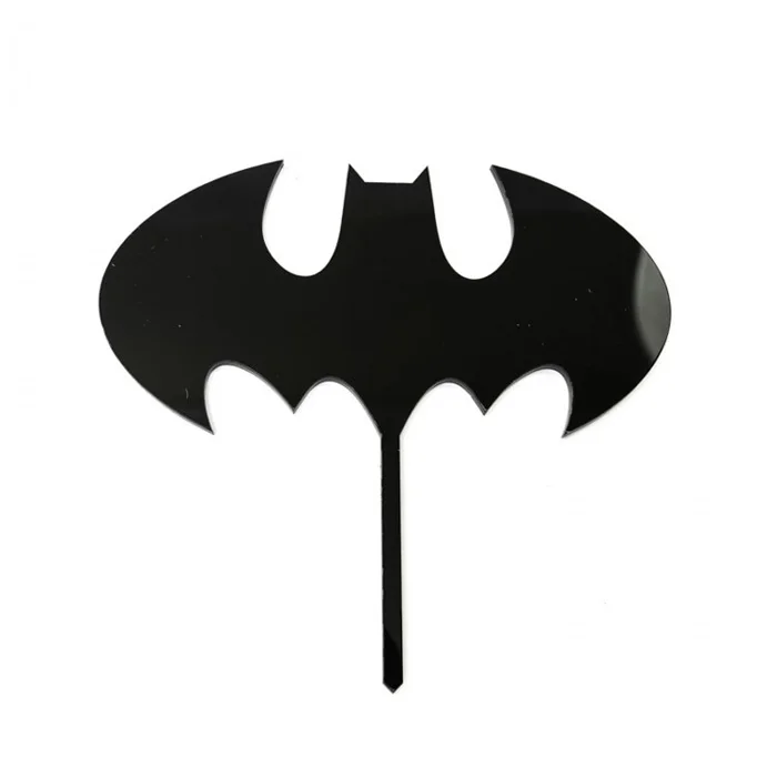 باتمان الخفافيش رمز كب كيك ديكور الأسود الاكريليك الكرتون قطاعات الكيك