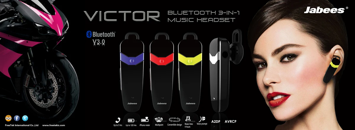 3-in-1 Mono Earphone & Headphone Bluetooth Receiver Clip-on Convertible Wireless Headset 3.5mm Wired Earbud - ANKUX.COM