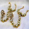 Fine Kundan Stone 22kt Gold Plated Wedding Bridal Wear Designer Traditional Indian Jewelry Hand Chain Ring Hathphool Bracelet