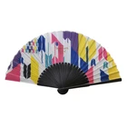 Craft Paper Fan Hand Fan Bamboo 8 Inch Plain Bamboo Ribs Craft Paper Hand Fan With Custom Design