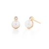 Good price 14k gold jewelry sapphire stud minimal pearl earrings yiwu