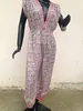 new 2017 jumpsuit for womens, pink brown peacock print jump suits