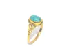 Beautiful Blue Turquoise Gemstone 925 Solid Sterling Silver 24K Gold Overlay Jewellery Wholesale Ring