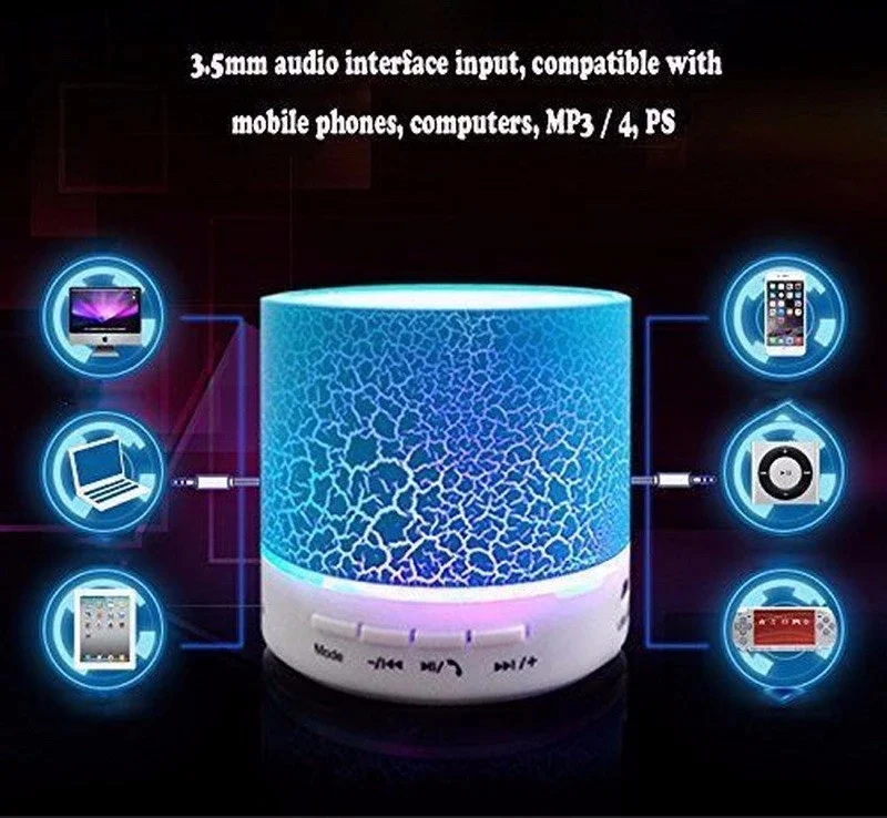 Cute Wireless Remote Control Musical glowing LED Mini lamp Bluetooth Speaker With Sucker - ANKUX.COM