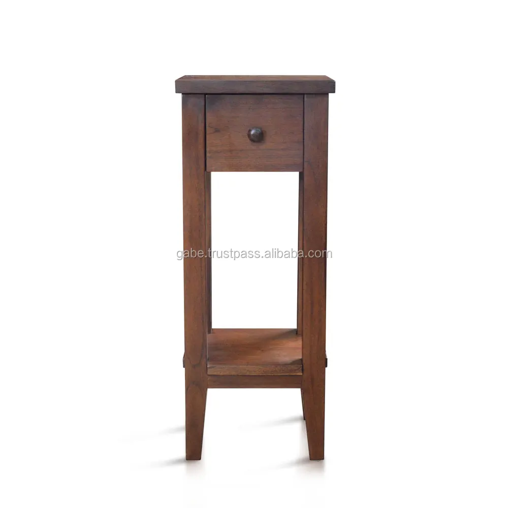 Accent table 1 drawer Solid teak Wood , Hand made
