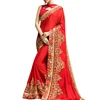 Proponent Red Chiffon Silk Party wear Sarees.