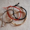 Surfer Bracelet Set / 4 Macrame Bracelets / Black Gray Yellow and Red / Stack able Tiny Bracelets / Surf Bracelets