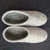 Plain Design wool felt shoes handmade with leather sole made in nepal