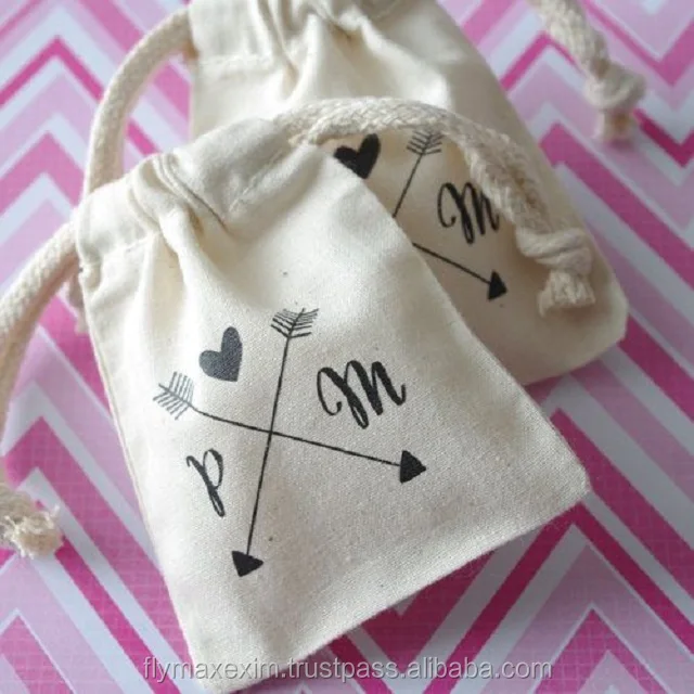 100% organic cotton drawstring bags/ muslin bags/ pouch