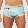 Stylish young man's personalized fly birds printed boxers fancy tight short boxer briefs move comfortably mini underwear for man