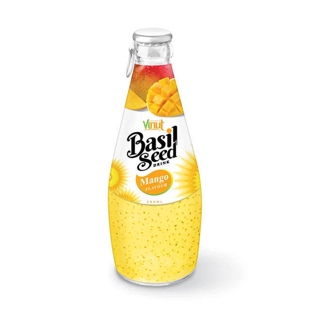 Best Price High Quality 290ml Mango Fruit Flavor Basil Seed Drink In