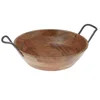 HOTEL KITCHEN WOODEN BOWL FOR SALAD WITH BLACK HANDLE