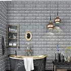 Gray Color 3D Brick adhesive Wall stickers Wallpaper Brick effect Korea wall stickers Wallpaper