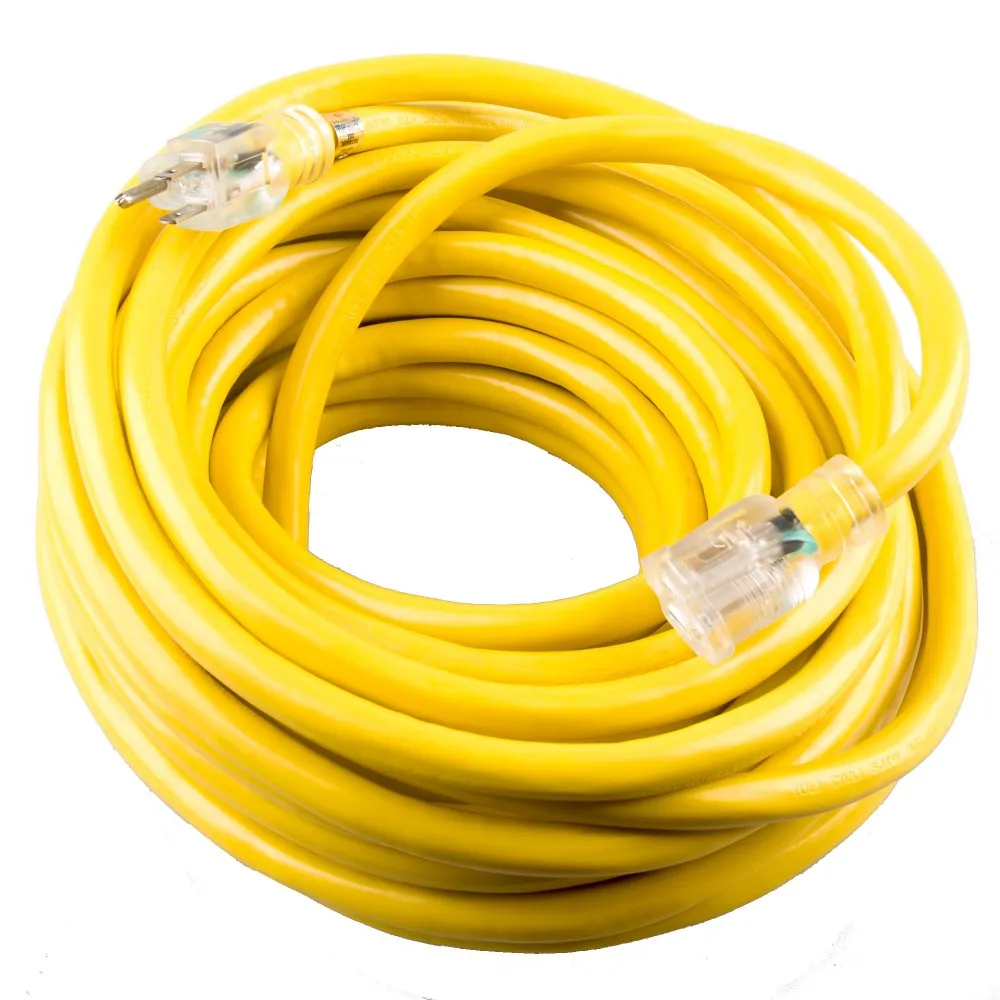 US Wire and Cable 14/3 100-Feet SJTW Yellow Lighted Extension Cord