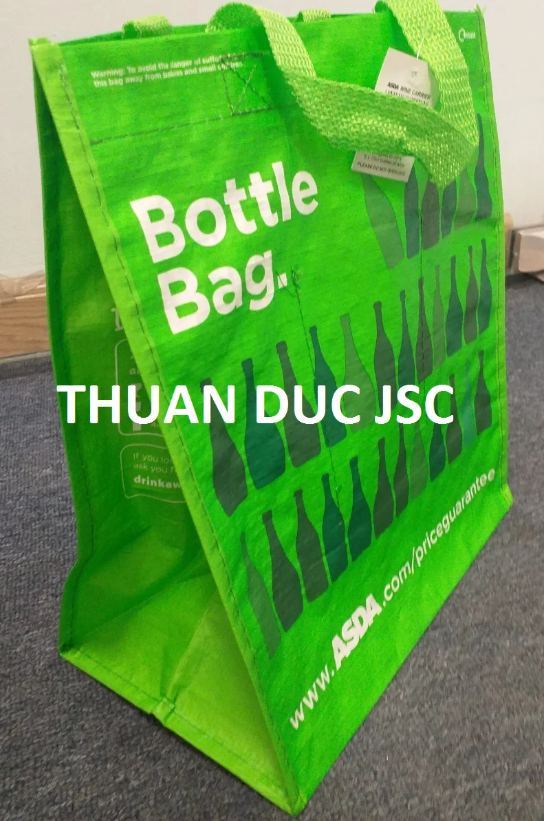 promotional pp woven printed tote shopping bag made in vietnam