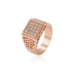 14478 Xuping fashion jewelry anelli uomo zircon pave set rose gold men finger ring