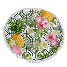 Fabexcel custom made Printed boho round flower fruit round jumbo giant Mandala microfiber beach towel sand free