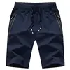 Mens Inseam Workout Shorts Elastic Waist Drawstring Summer Casual Short Pants Zipper Pockets