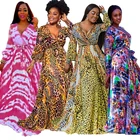 Wholesale Women's Sexy V-neck Floral Printed Long Sleeve Bodycon Skinny Wrap Maxi Dress Club Dress