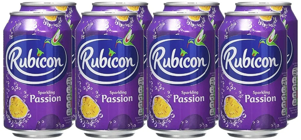 rubicon sparkling passion fruit juice can drink, 8 x 330ml