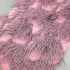 High Fashionable Curly Lavender Faux Shearling Fabric Beautiful Rose Swirl Fur Fabric