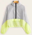 Women Wholesale Running Windbreaker Pullover Half Zip Hoodie Jacket