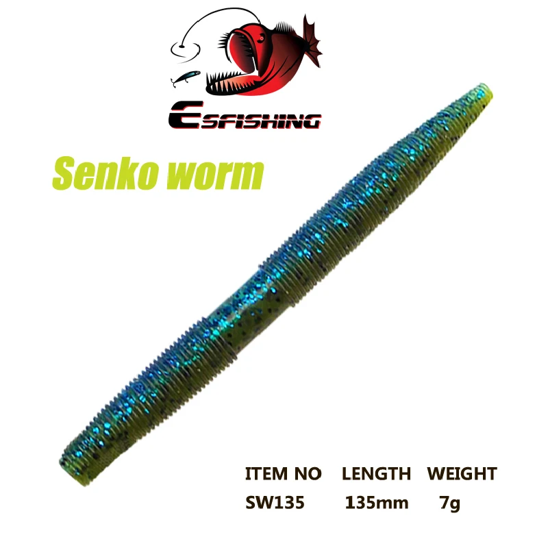 Esfishing Stick Bait Worm Senko 135mm 7g Wholesale Baits Plastic Worms