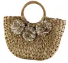 Eco friendly handmade straw beach bag vietnam water hyacinth hand bag for ladies