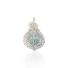 Women Pendant Natural Stone Larimar Wire Wrapped Jewelry Men Women Pendant
