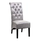 Modern European Style Room Furniture Button Dinning Cover Velvet Fabric Dining Chair with Back Ring