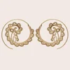 Attractive Round Circle Look Spiral Design Today's Fashion Natural Brass Plane Brass Spiral Earring
