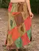 Patchwork design long skirt made in Nepal. One of a kind skirt.