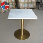 Square white marble top dining room table