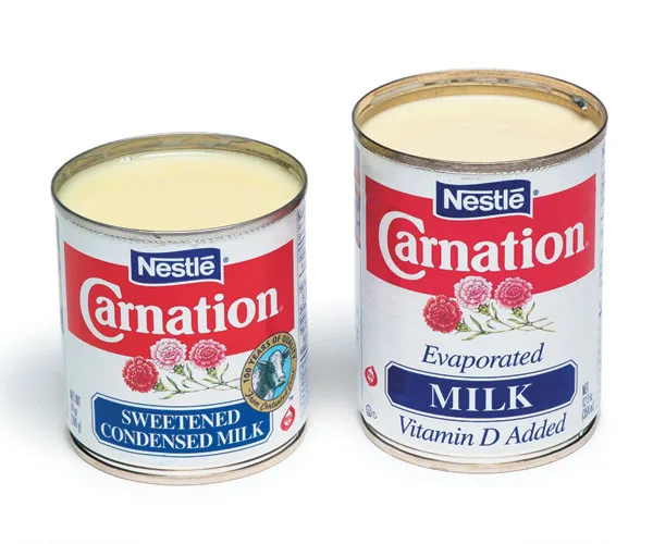 evaporated milk in cans