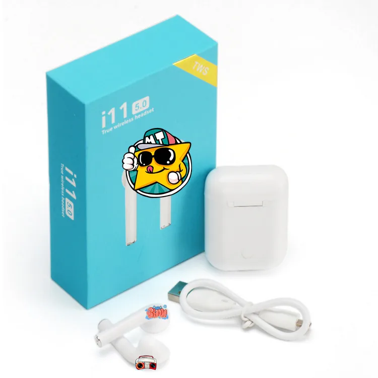 I11blue boxes Tws Bluetooth Earphone Wireless Earphone with new Bluetooth 5.0 Earbuds Touch Control Headset and best quality - ANKUX.COM