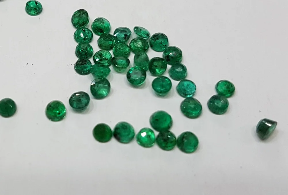 8mm natural loose dark green emerald round transparent brazil