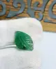 Size 17.5x12mm,Natural Zambia Emerald Hand Carving Leaf Gemstone Emerald Loose Gemstone Carved Stone