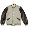 2019 Latest 100% Original Cowhide Leather Sleeves Woolen Fashion Wear Varsity Jacket BS-4408