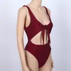 Sexy Open One Piece Swimwear Knot Tie Swimsuits Custom Logo Beachwear