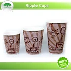 HAPPYPACK Custom Color Custom Size Wholesale Disposable High Quality Hot Coffee Paper Cup 16oz Ripple Paper Cup Free Sample