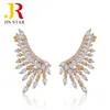 Wholesale cheap fashion wing shape style gold plated crystal earring jewelry