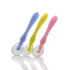 Apple bear baby feeding bottle spoon PP material fork spoon combination baby tasting spoons