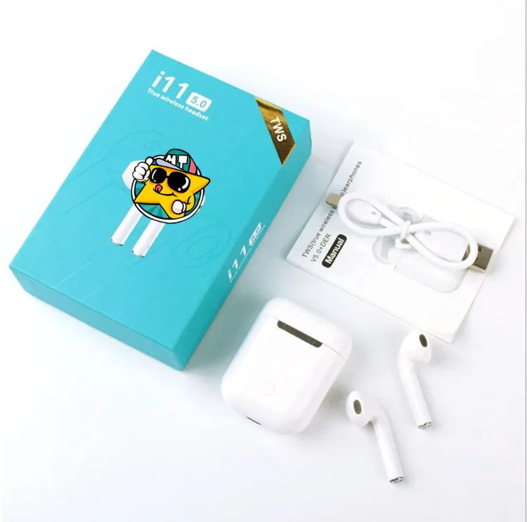 I11blue boxes Tws Bluetooth Earphone Wireless Earphone with new Bluetooth 5.0 Earbuds Touch Control Headset and best quality - ANKUX.COM
