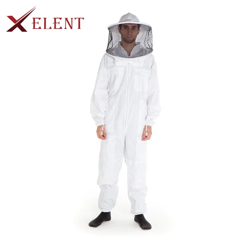 Apicultura ropa protectora blanco ventilado chaqueta de malla abeja mantener trajes