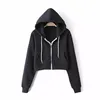 New arrival international shopping online custom long sleeve hoodie crop hoodies jacket women autumn winter wear tops