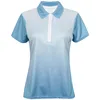 100% polyester dry fit sublimated golf shirts ladies stripe polo t shirt