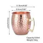 Amazon Hot Sale 100% Pure Copper Barrel Cup for Moscow Mule Mugs cocktail copper brass mugs