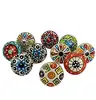 10 Pieces Set Dotted Ceramic Cabinet Colorful Knobs Furniture Handle Pulls
